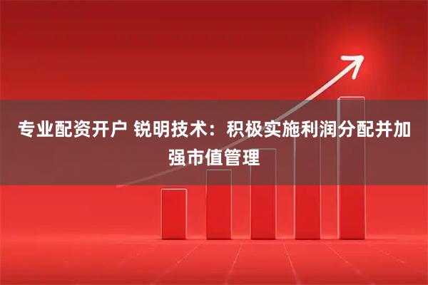 专业配资开户 锐明技术:积极实施利润分配并加强市值管理
